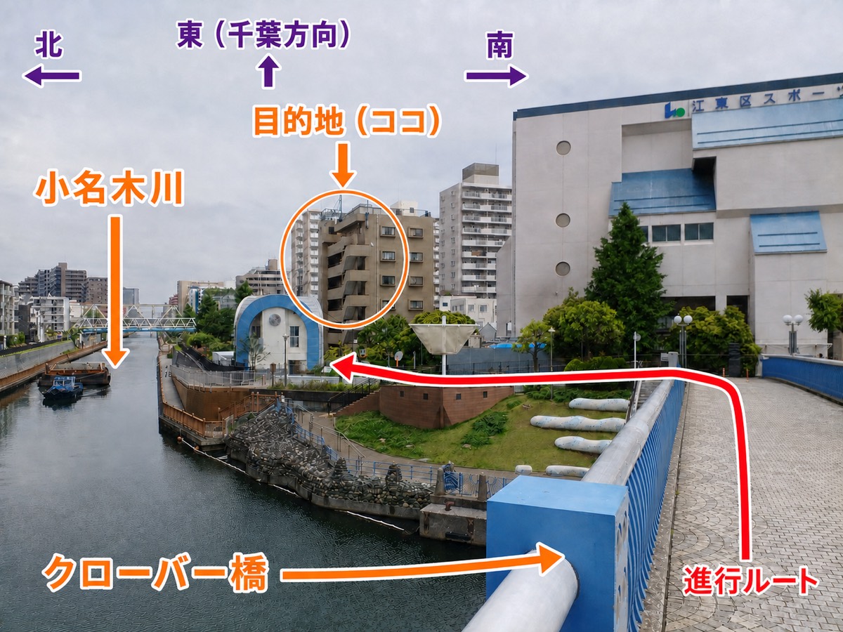 クローバー橋からの道順